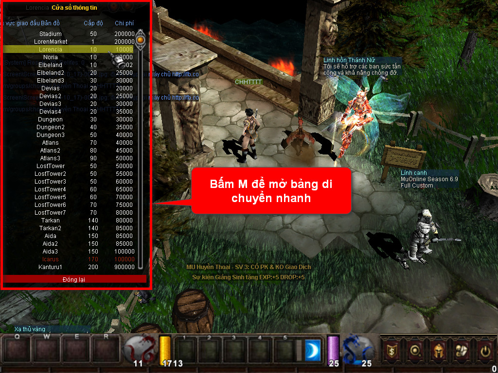 Chức năng chính của Game MU Việt Vương